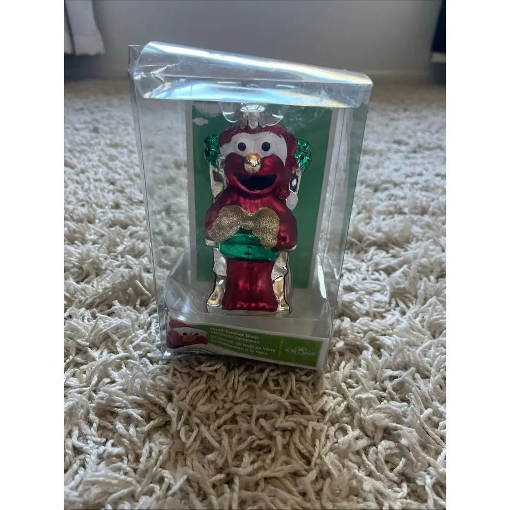 NIB Elmo By Kurt S. Adler Hand Crafted Glass Christmas Ornament